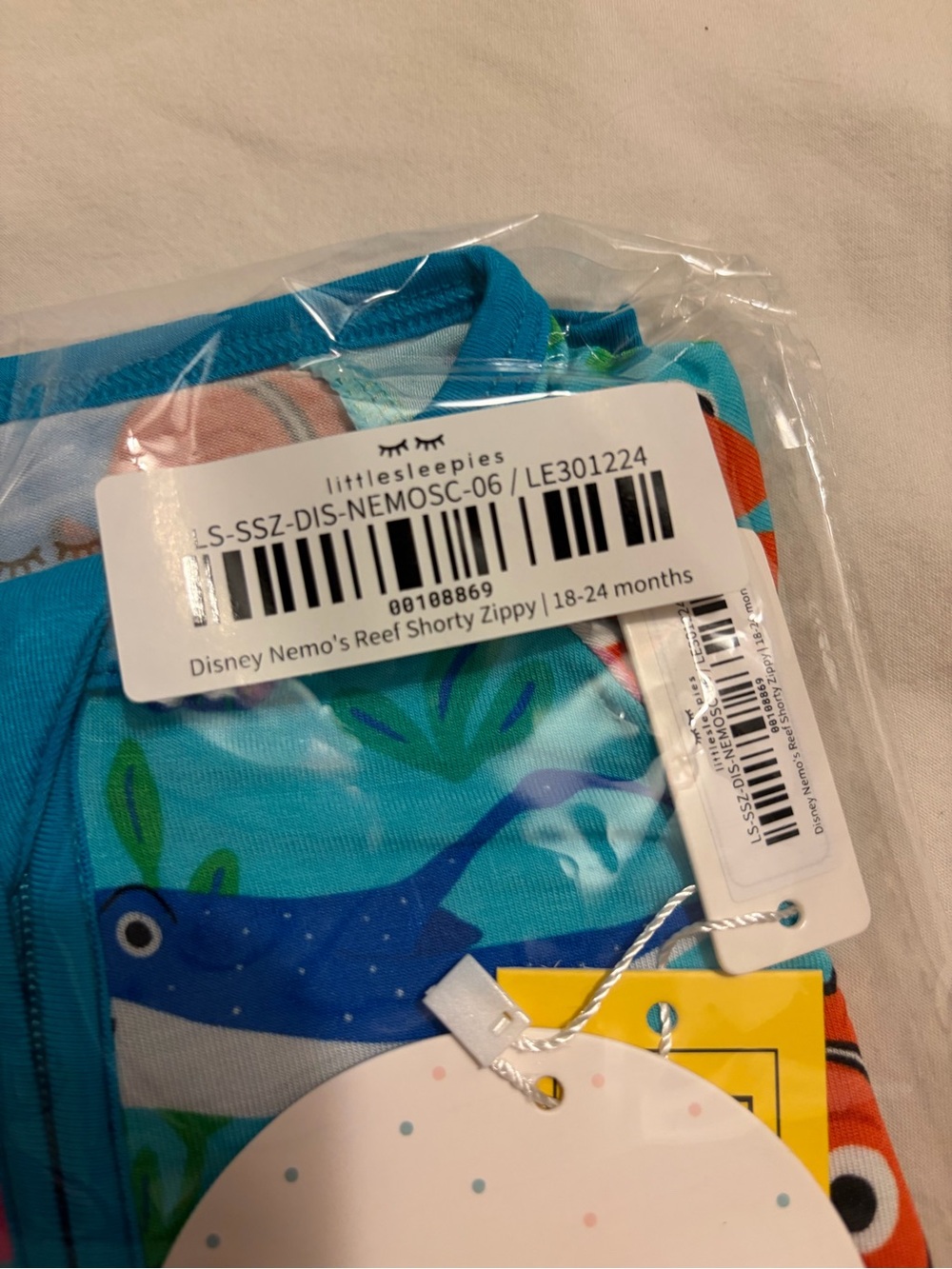 NEW Little Sleepies Finding Nemo Shortie 18-24m - Picture 2 of 3